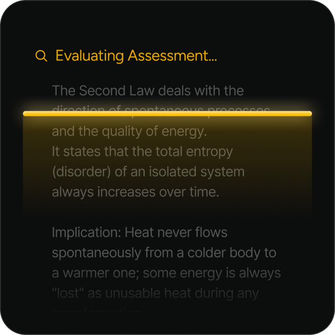 Assessment generator and evaluator UI