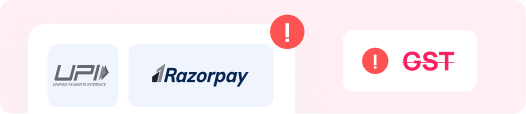 UPI, Razorpay and GST not available on Teachable