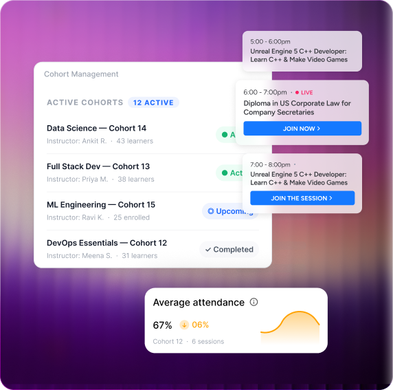 Cohort management dashboard