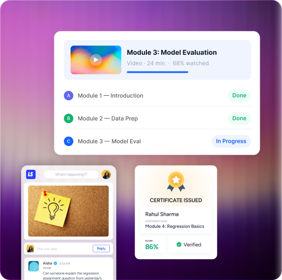 Learner experience dashboard